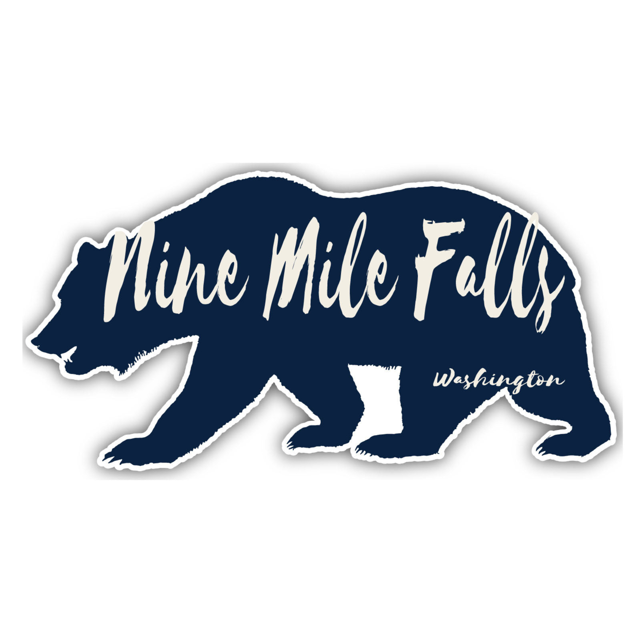 Nine Mile Falls Washington Souvenir Decorative Stickers (Choose Theme And Size) - Single Unit, 4-Inch, Great Outdoors