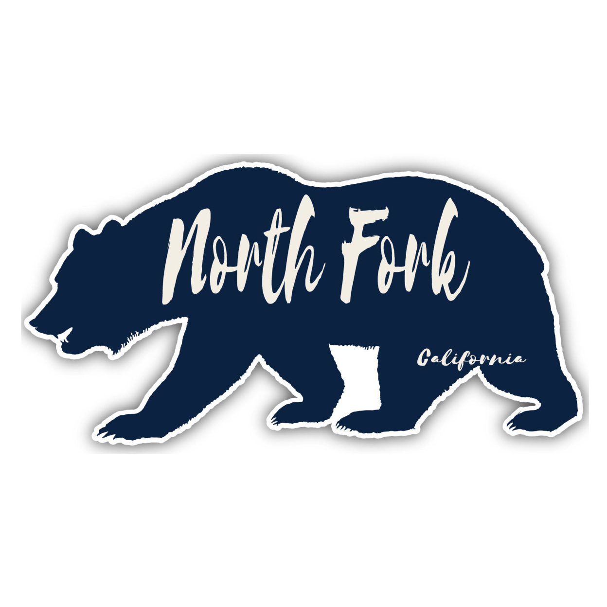 North Fork California Souvenir Decorative Stickers (Choose Theme And Size) - Single Unit, 4-Inch, Bear