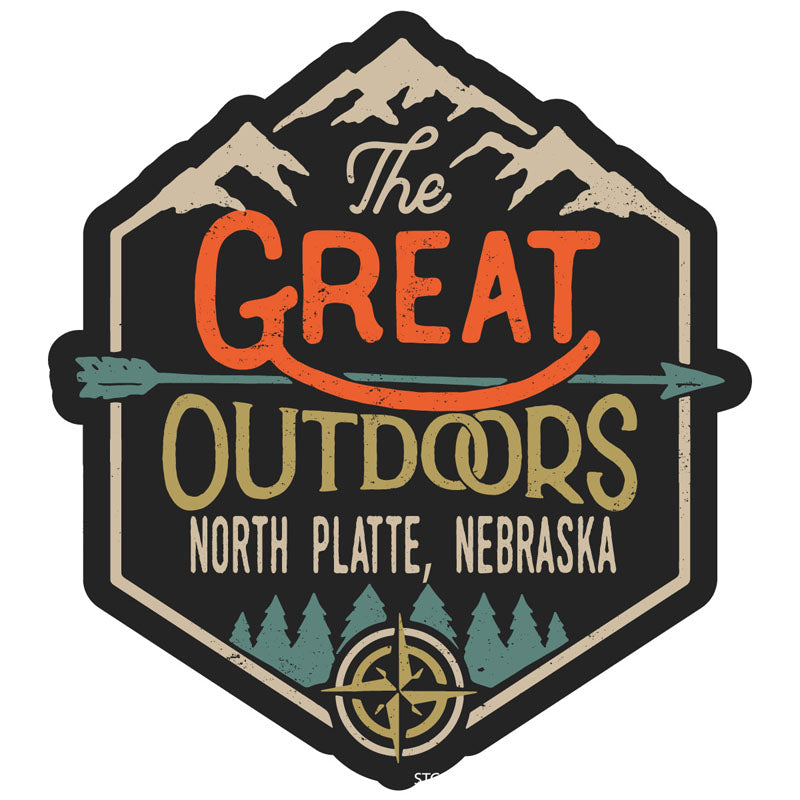 North Platte Nebraska Souvenir Decorative Stickers (Choose Theme And Size) - Single Unit, 2-Inch, Great Outdoors