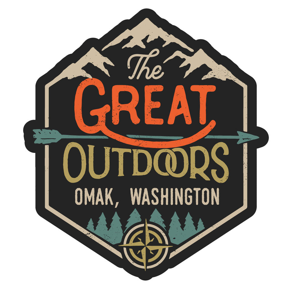 Omak Washington Souvenir Decorative Stickers (Choose Theme And Size) - Single Unit, 4-Inch, Great Outdoors