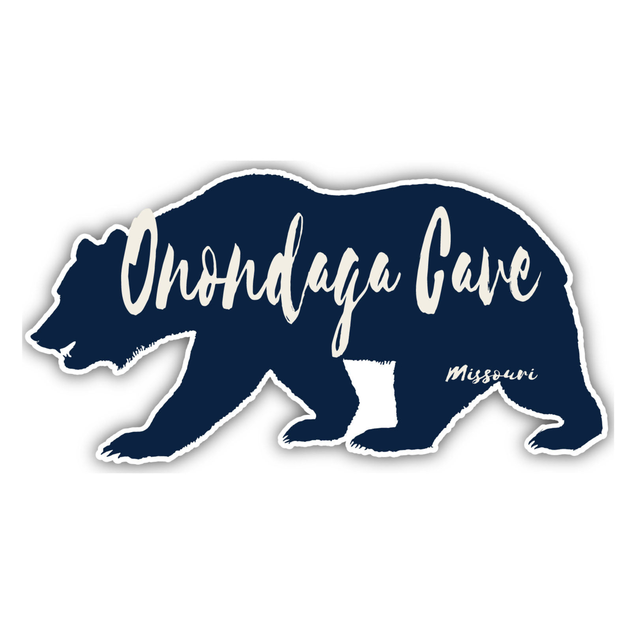 Onondaga Cave Missouri Souvenir Decorative Stickers (Choose Theme And Size) - Single Unit, 4-Inch, Bear