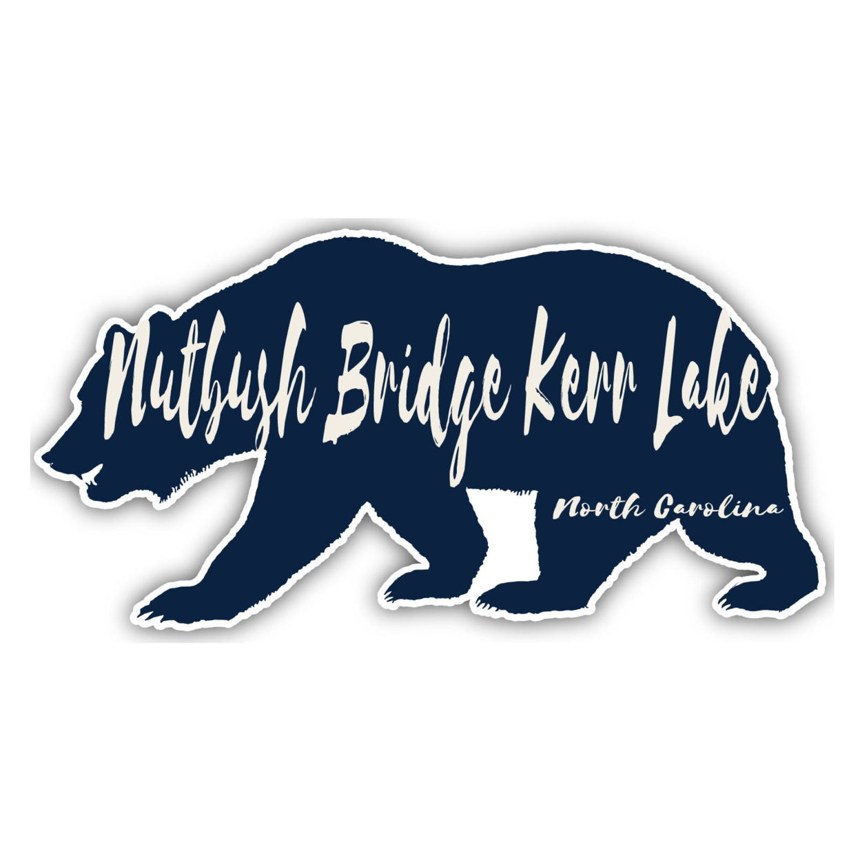 Nutbush Bridge Kerr Lake North Carolina Souvenir Decorative Stickers (Choose Theme And Size) - Single Unit, 4-Inch, Bear