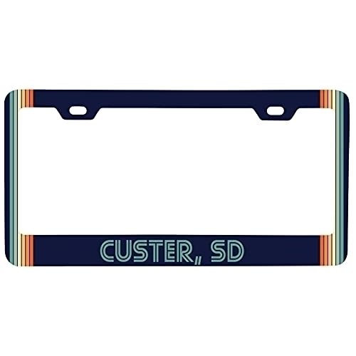 Custer South Dakota Car Metal License Plate Frame Retro Design