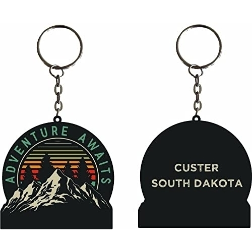 Custer South Dakota Souvenir Adventure Awaits Metal Keychain