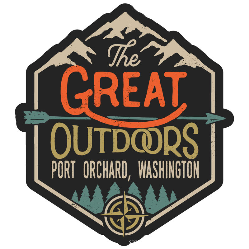 Port Orchard Washington Souvenir Decorative Stickers (Choose Theme And Size) - Single Unit, 4-Inch, Great Outdoors