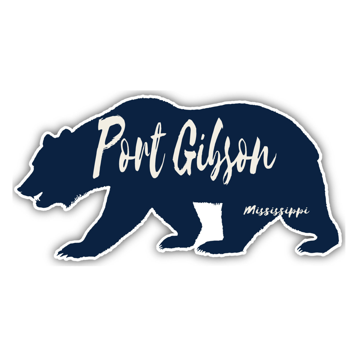 Port Gibson Mississippi Souvenir Decorative Stickers (Choose Theme And Size) - Single Unit, 4-Inch, Bear
