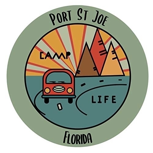 Port St Joe Florida Souvenir Decorative Stickers (Choose Theme And Size) - Single Unit, 4-Inch, Camp Life