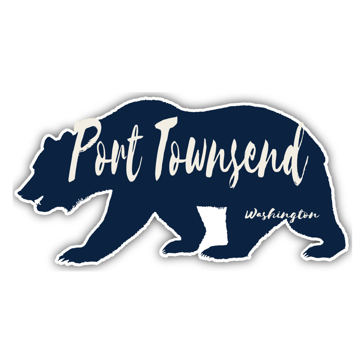 Port Townsend Washington Souvenir Decorative Stickers (Choose Theme And Size) - Single Unit, 4-Inch, Bear