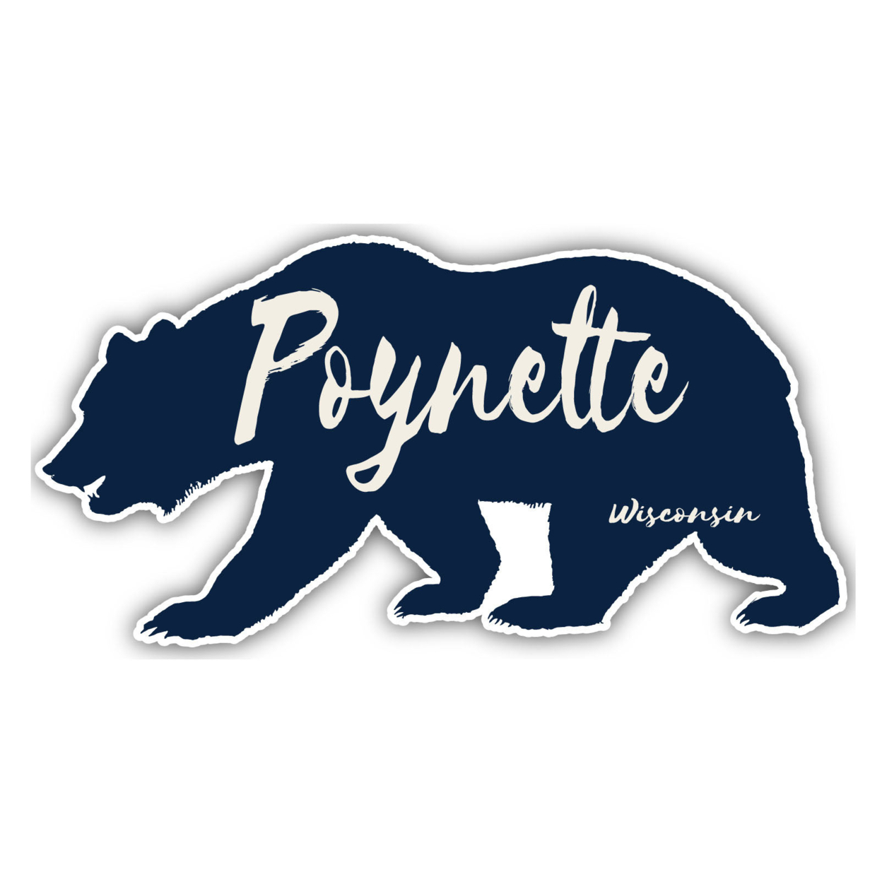 Poynette Wisconsin Souvenir Decorative Stickers (Choose Theme And Size) - Single Unit, 2-Inch, Bear