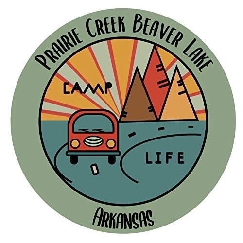 Prairie Creek Beaver Lake Arkansas Souvenir Decorative Stickers (Choose Theme And Size) - Single Unit, 2-Inch, Camp Life