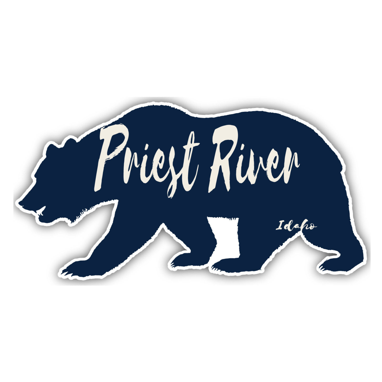 Priest River Idaho Souvenir Decorative Stickers (Choose Theme And Size) - Single Unit, 4-Inch, Camp Life