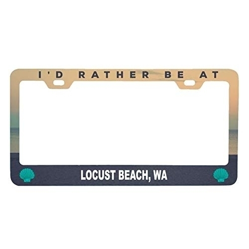 R And R Imports Locust Beach Washington Sea Shell Design Souvenir Metal License Plate Frame