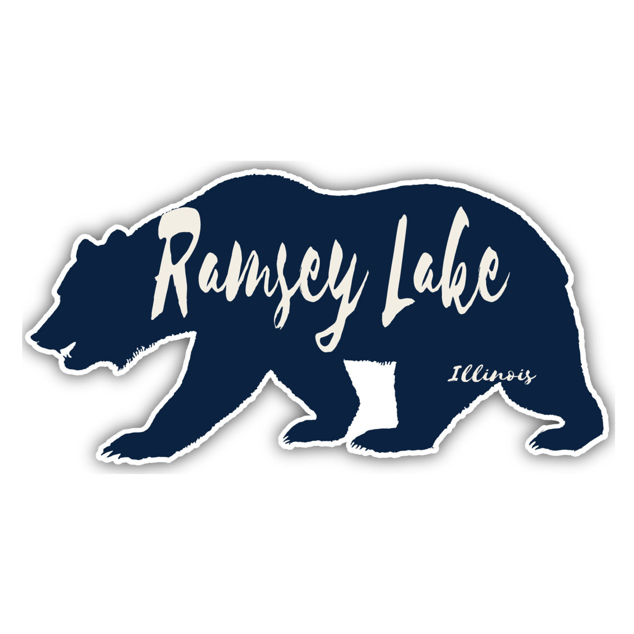 Ramsey Lake Illinois Souvenir Decorative Stickers (Choose Theme And Size) - Single Unit, 2-Inch, Bear