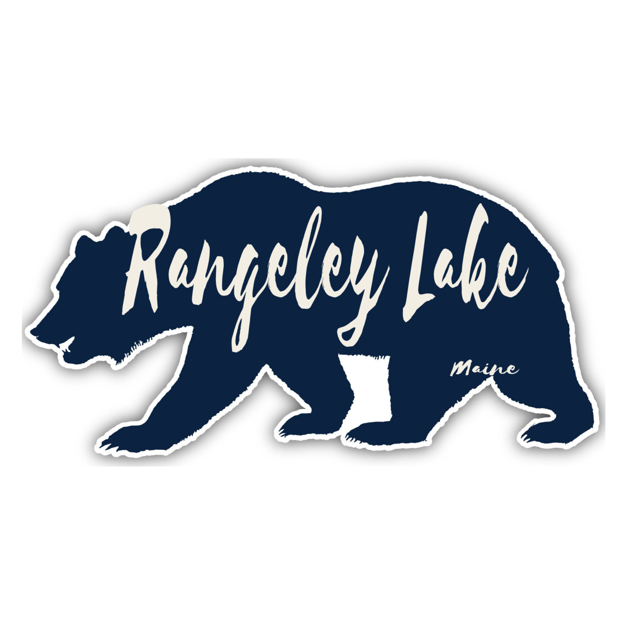 Rangeley Lake Maine Souvenir Decorative Stickers (Choose Theme And Size) - Single Unit, 4-Inch, Bear