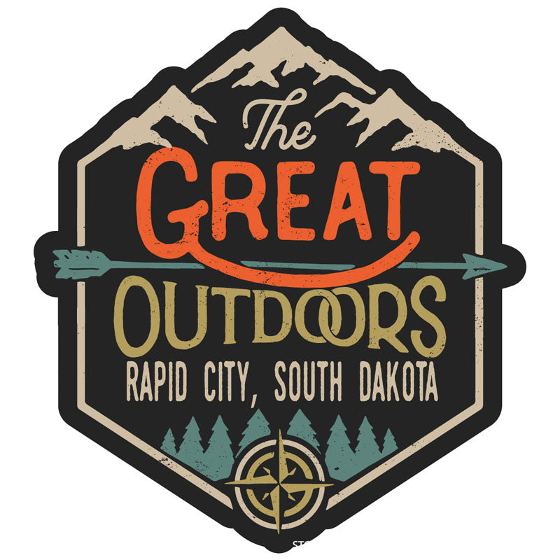 Rapid City South Dakota Souvenir Decorative Stickers (Choose Theme And Size) - Single Unit, 4-Inch, Great Outdoors