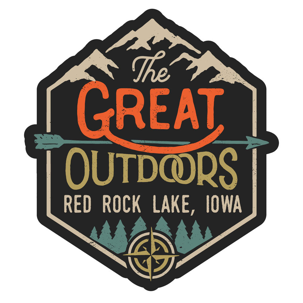 Red Rock Lake Iowa Souvenir Decorative Stickers (Choose Theme And Size) - Single Unit, 2-Inch, Great Outdoors