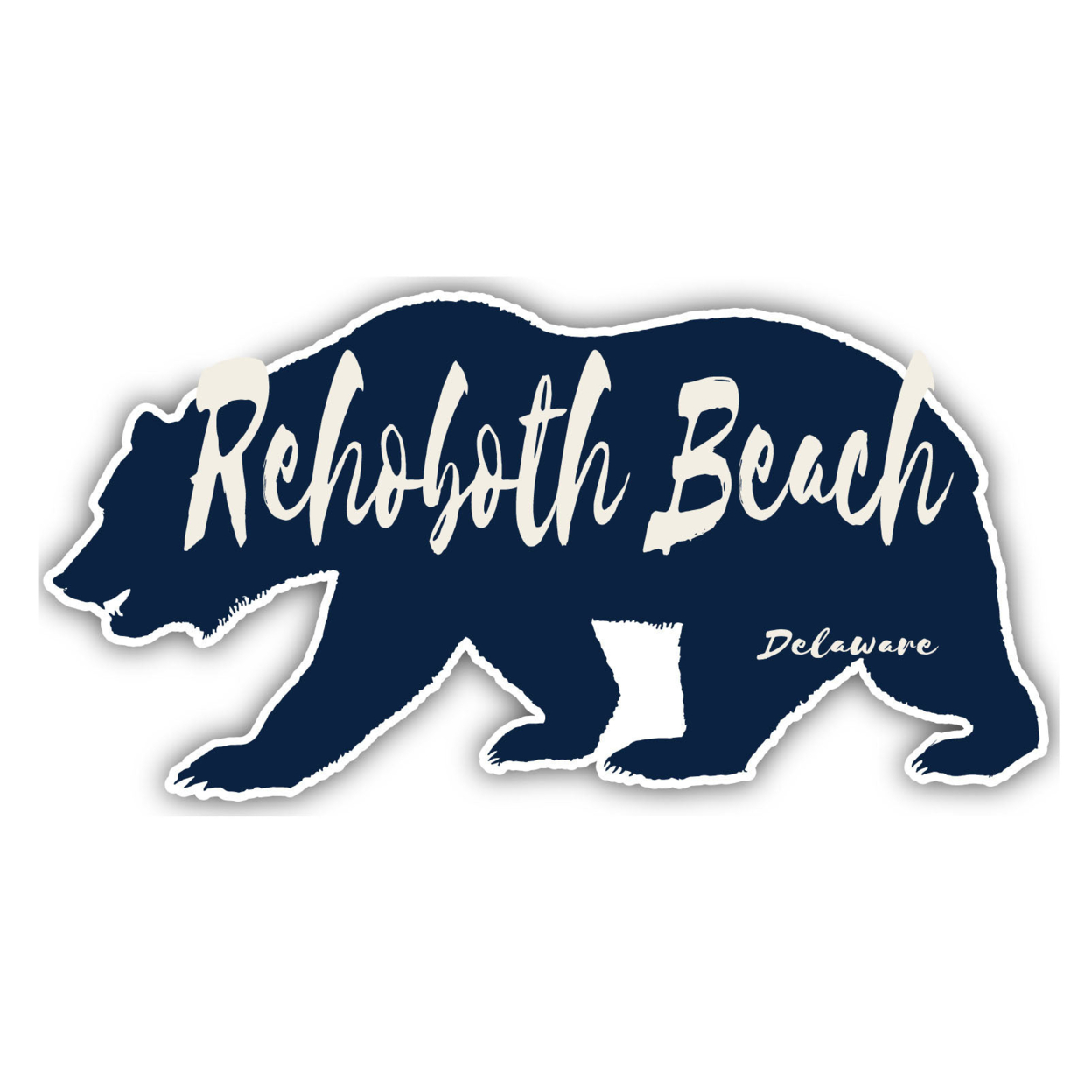 Rehoboth Beach Delaware Souvenir Decorative Stickers (Choose Theme And Size) - Single Unit, 2-Inch, Bear