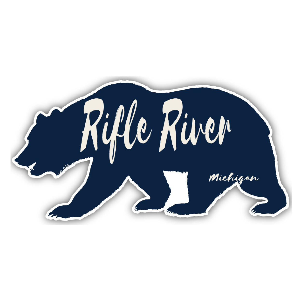 Rifle River Michigan Souvenir Decorative Stickers (Choose Theme And Size) - Single Unit, 2-Inch, Bear