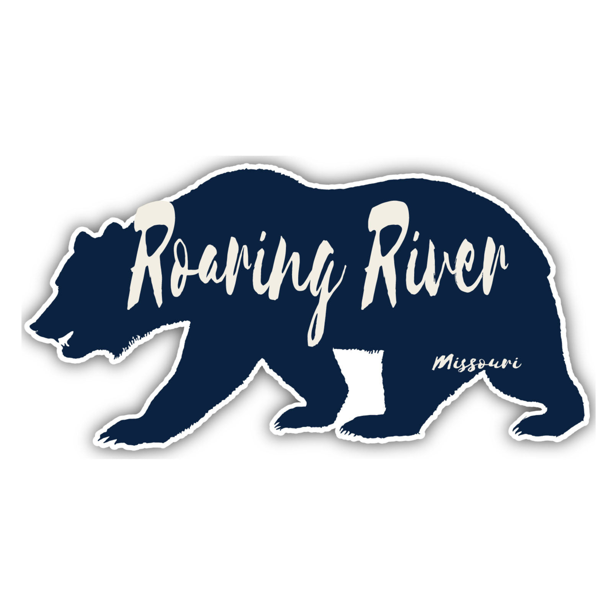 Roaring River Missouri Souvenir Decorative Stickers (Choose Theme And Size) - Single Unit, 4-Inch, Bear