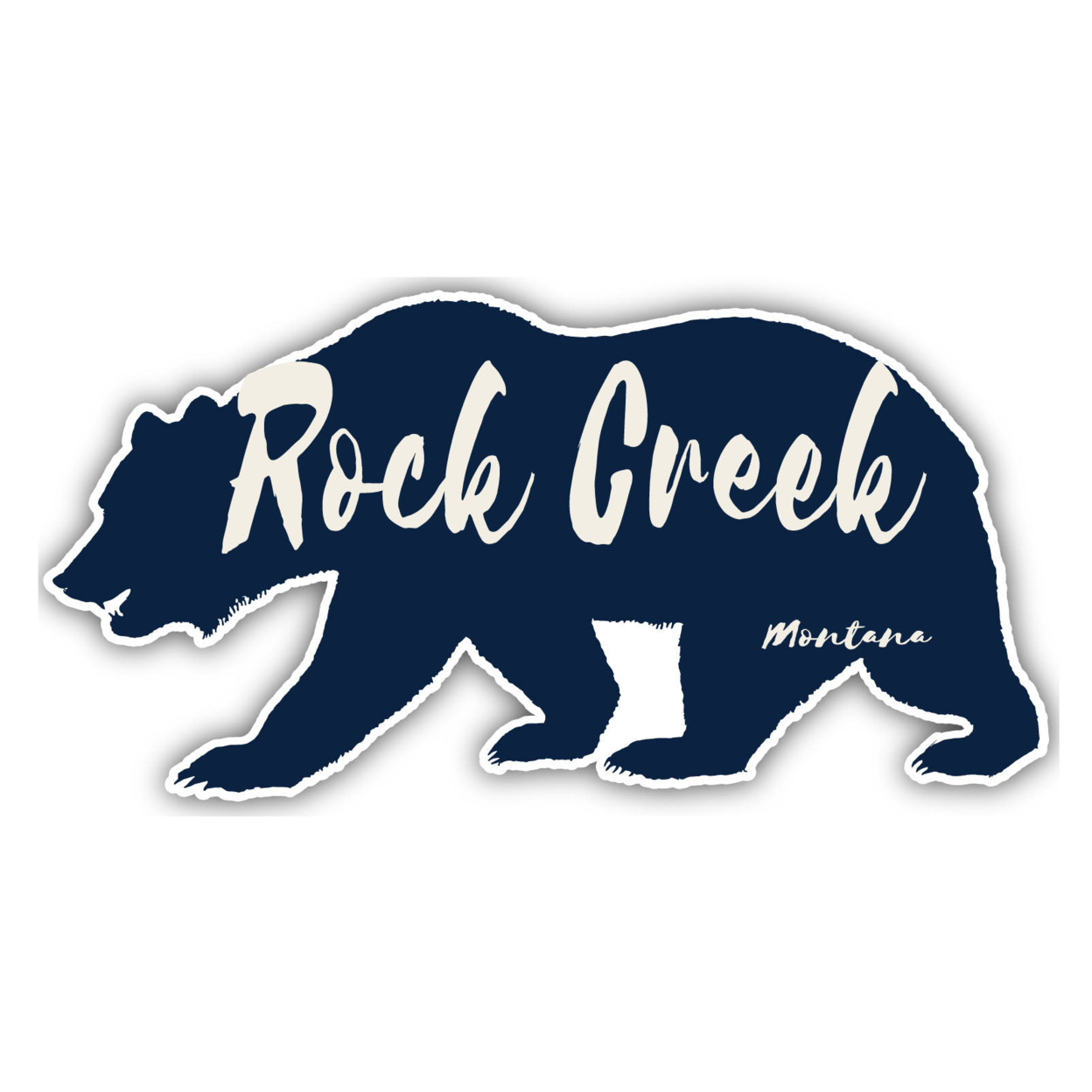 Rock Creek Montana Souvenir Decorative Stickers (Choose Theme And Size) - Single Unit, 4-Inch, Bear