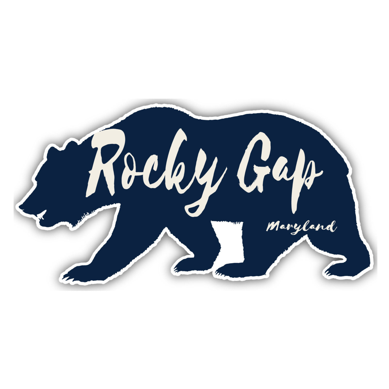 Rocky Gap Maryland Souvenir Decorative Stickers (Choose Theme And Size) - Single Unit, 2-Inch, Bear