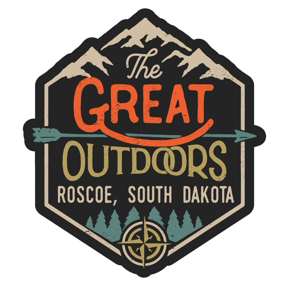 Roscoe South Dakota Souvenir Decorative Stickers (Choose Theme And Size) - Single Unit, 4-Inch, Great Outdoors