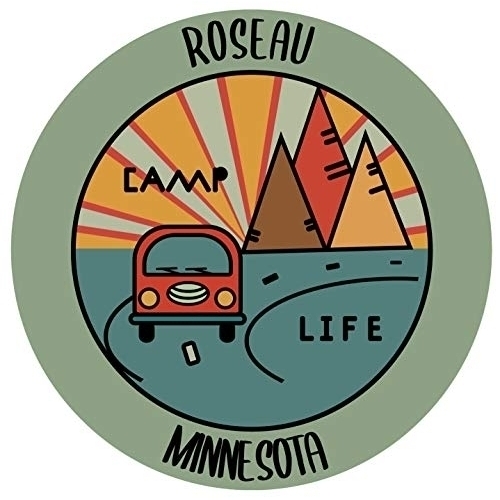 Roseau Minnesota Souvenir Decorative Stickers (Choose Theme And Size) - Single Unit, 2-Inch, Camp Life