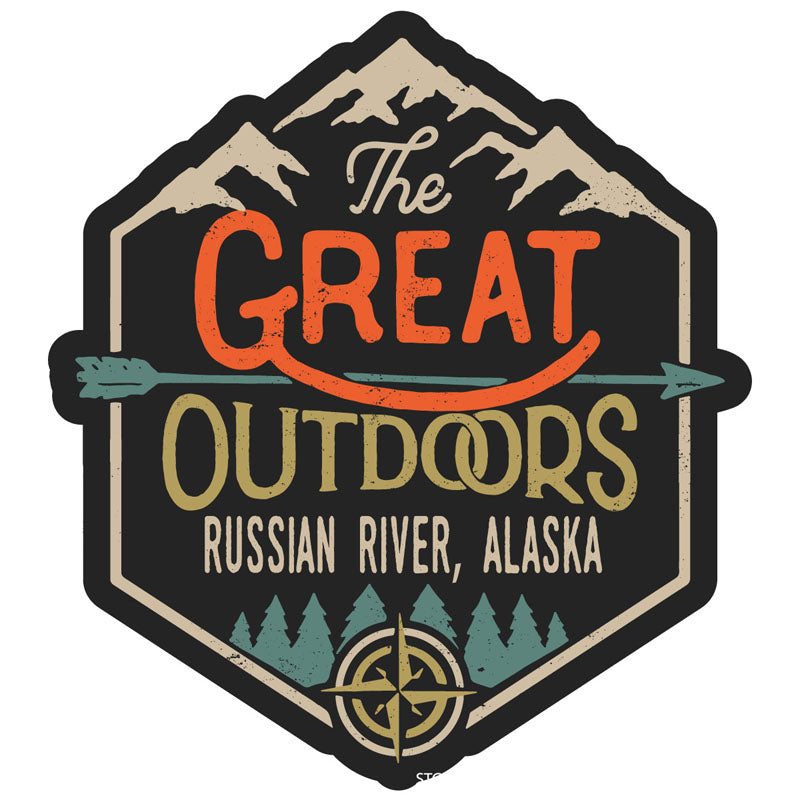 Russian River Alaska Souvenir Decorative Stickers (Choose Theme And Size) - Single Unit, 2-Inch, Great Outdoors