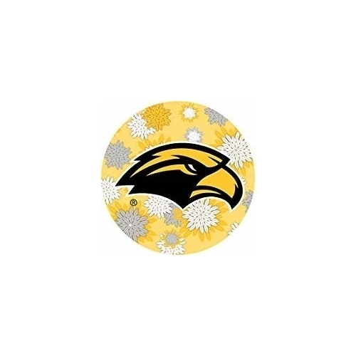 Southern Mississippi Golden Eagles NCAA Collegiate Trendy Floral Flower Fashion Pattern 4 Inch Round Decal Sticker