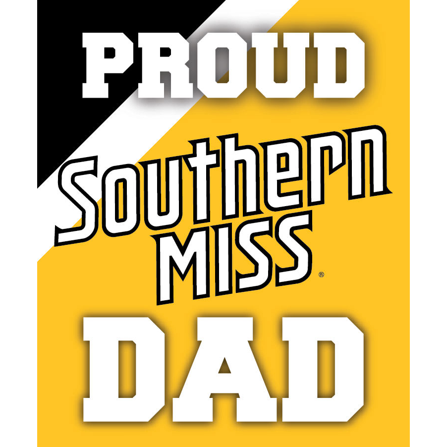 Southern Mississippi Golden Eagles NCAA Collegiate 5x6 Inch Rectangle Stripe Proud Dad Decal Sticker