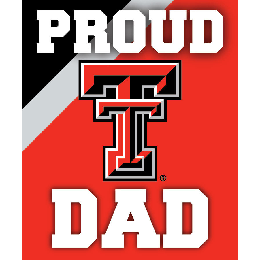 Texas Tech Red Raiders NCAA Collegiate 5x6 Inch Rectangle Stripe Proud Dad Decal Sticker