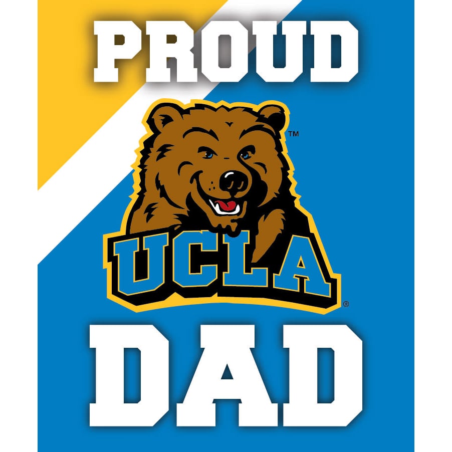 UCLA Bruins NCAA Collegiate 5x6 Inch Rectangle Stripe Proud Dad Decal Sticker
