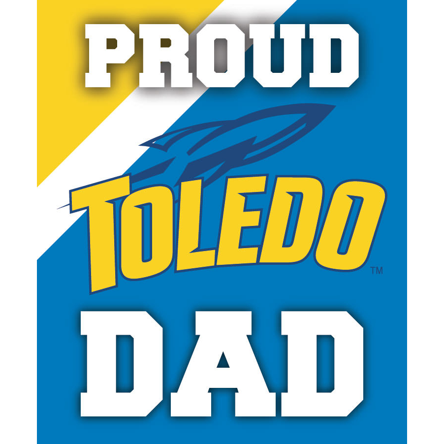 Toledo Rockets NCAA Collegiate 5x6 Inch Rectangle Stripe Proud Dad Decal Sticker