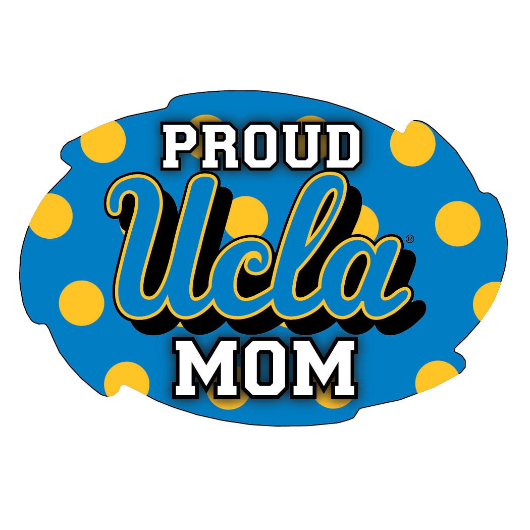 UCLA Bruins NCAA Collegiate Trendy Polka Dot Proud Mom 5 X 6 Swirl Decal Sticker