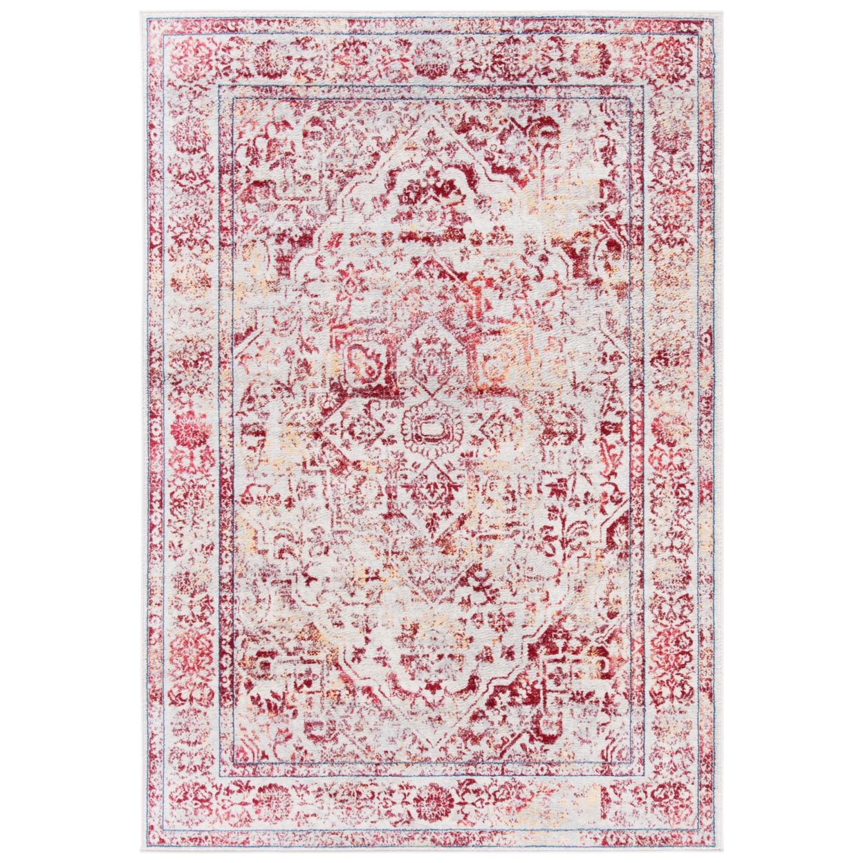 SAFAVIEH Brentwood Collection BNT832C Ivory / Red Rug - 4 X 6
