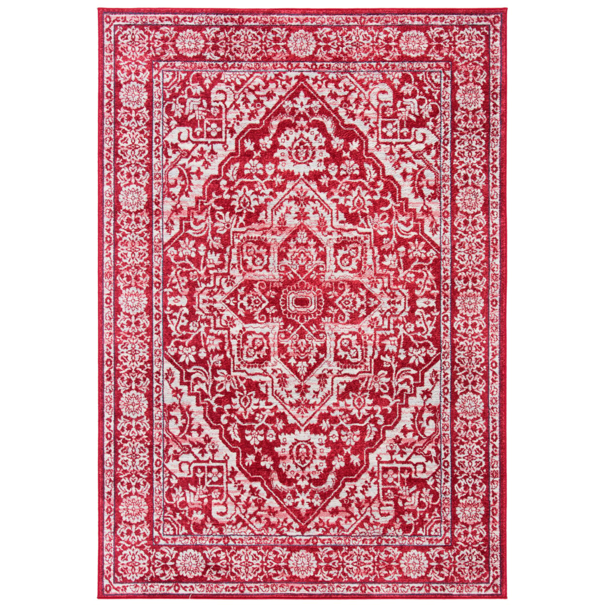 SAFAVIEH Brentwood Collection BNT832Q Red / Ivory Rug - 9 X 12