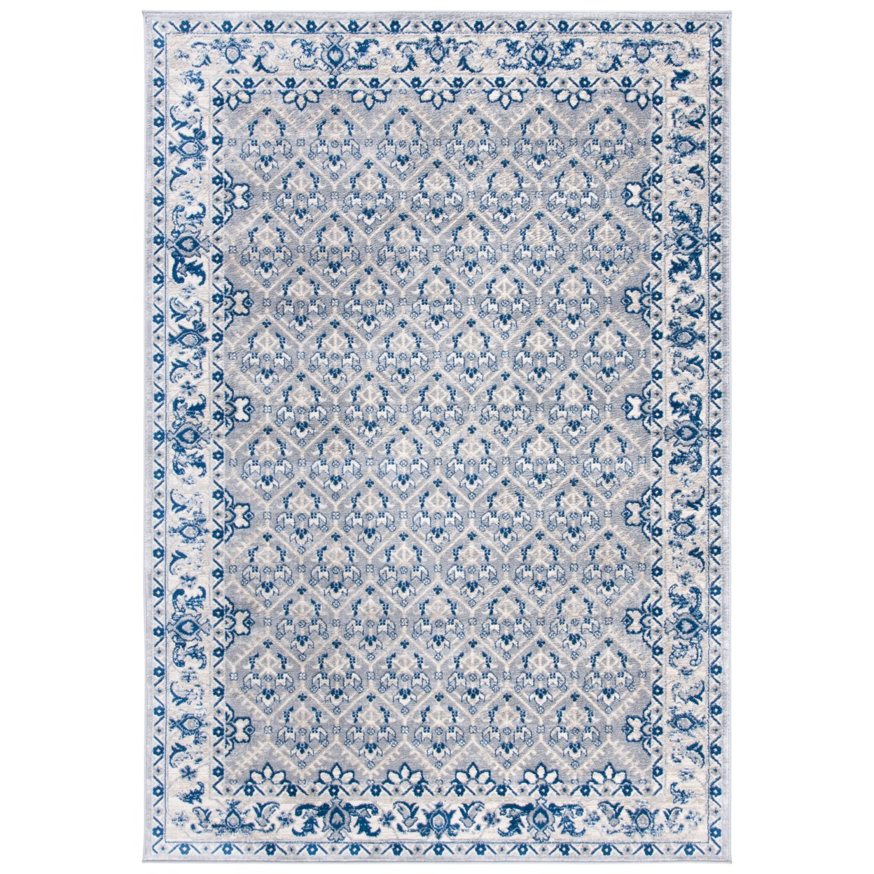 SAFAVIEH Brentwood Collection BNT869F Grey / Blue Rug - 6-7 X 6-7 Square
