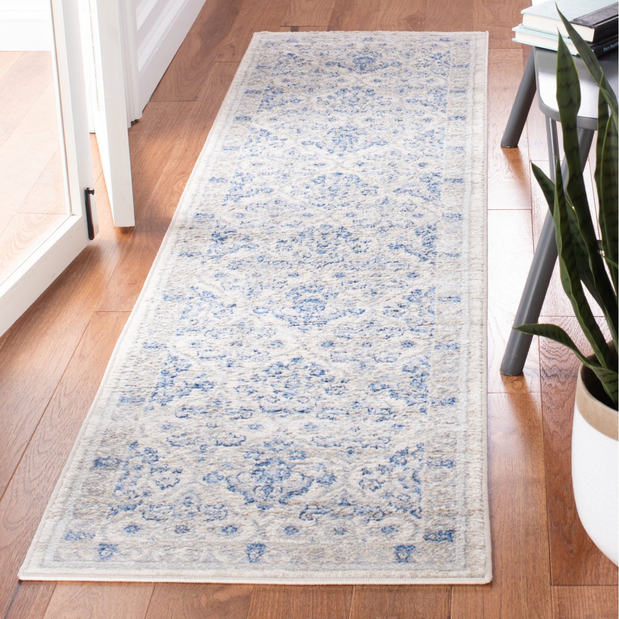 SAFAVIEH Brentwood Collection BNT870A Ivory / Blue Rug - 3 X 5