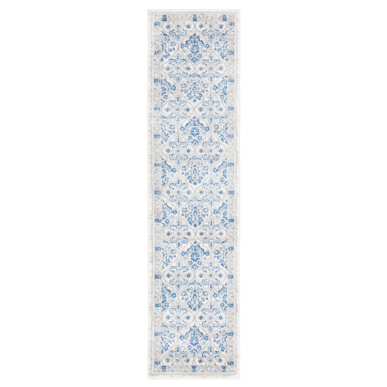 SAFAVIEH Brentwood Collection BNT870A Ivory / Blue Rug - 2 X 8
