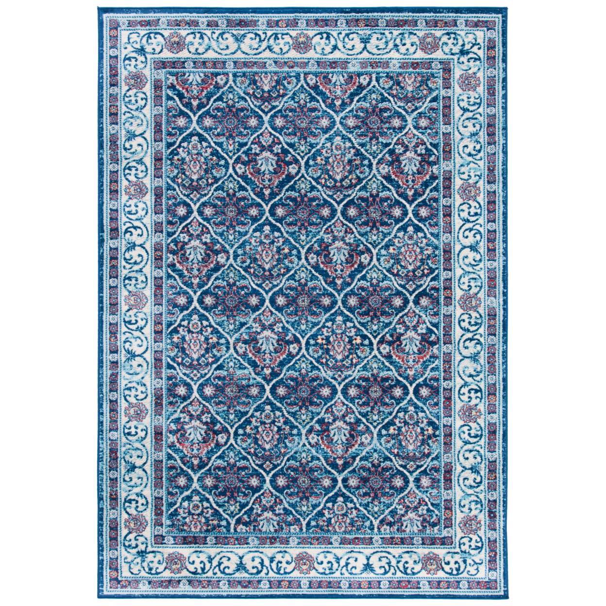 SAFAVIEH Brentwood Collection BNT870N Navy / Red Rug - 8 X 10