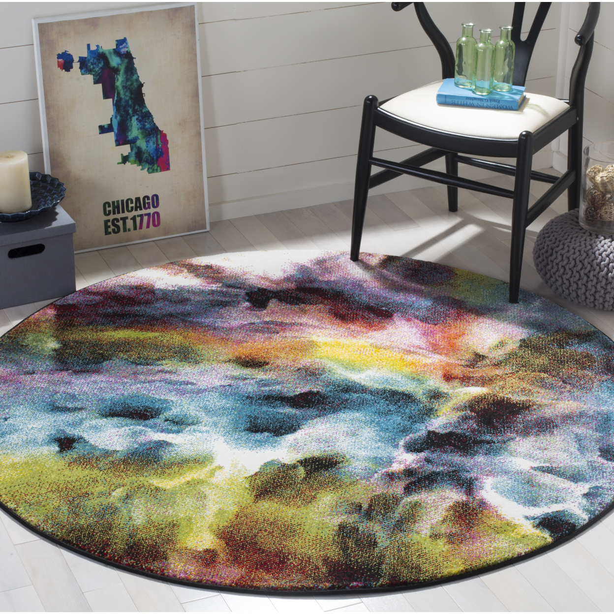 SAFAVIEH Galaxy Collection GAL110A Multi Rug - 4' Square