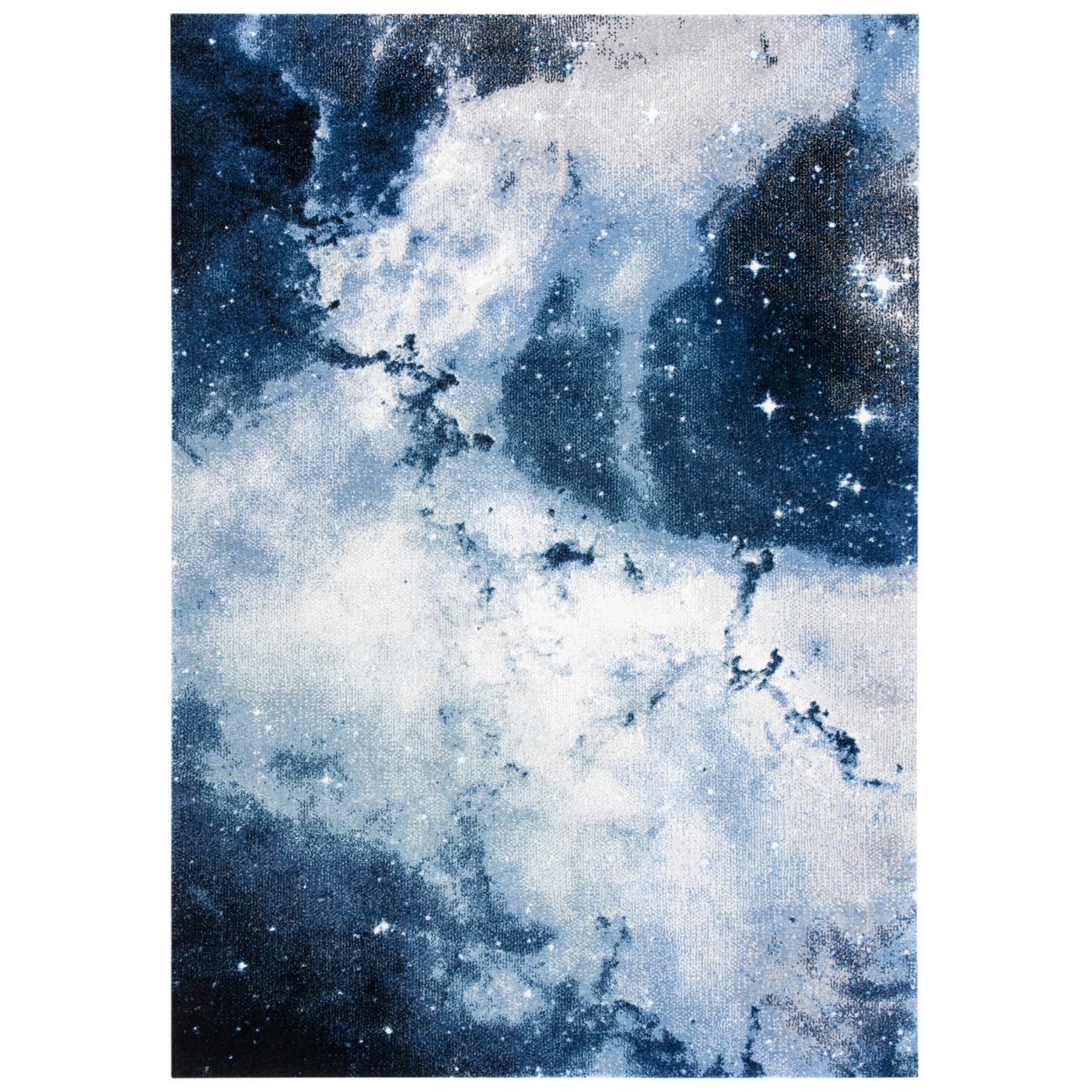 SAFAVIEH Galaxy Collection GAL109M Blue / Ivory Rug - 5' 3 X 7' 6