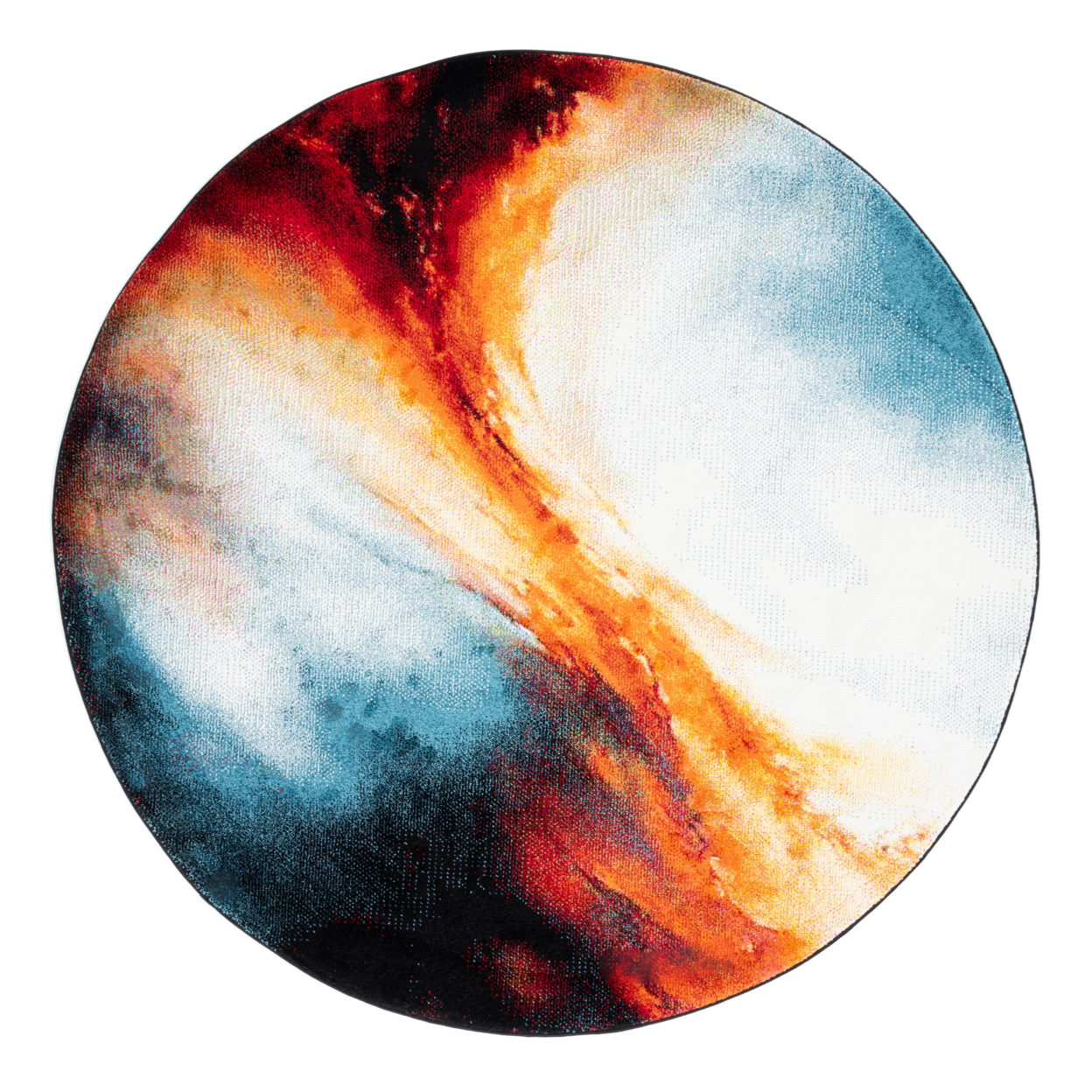 SAFAVIEH Galaxy Collection GAL112D Orange / Multi Rug - 6' 7 Round