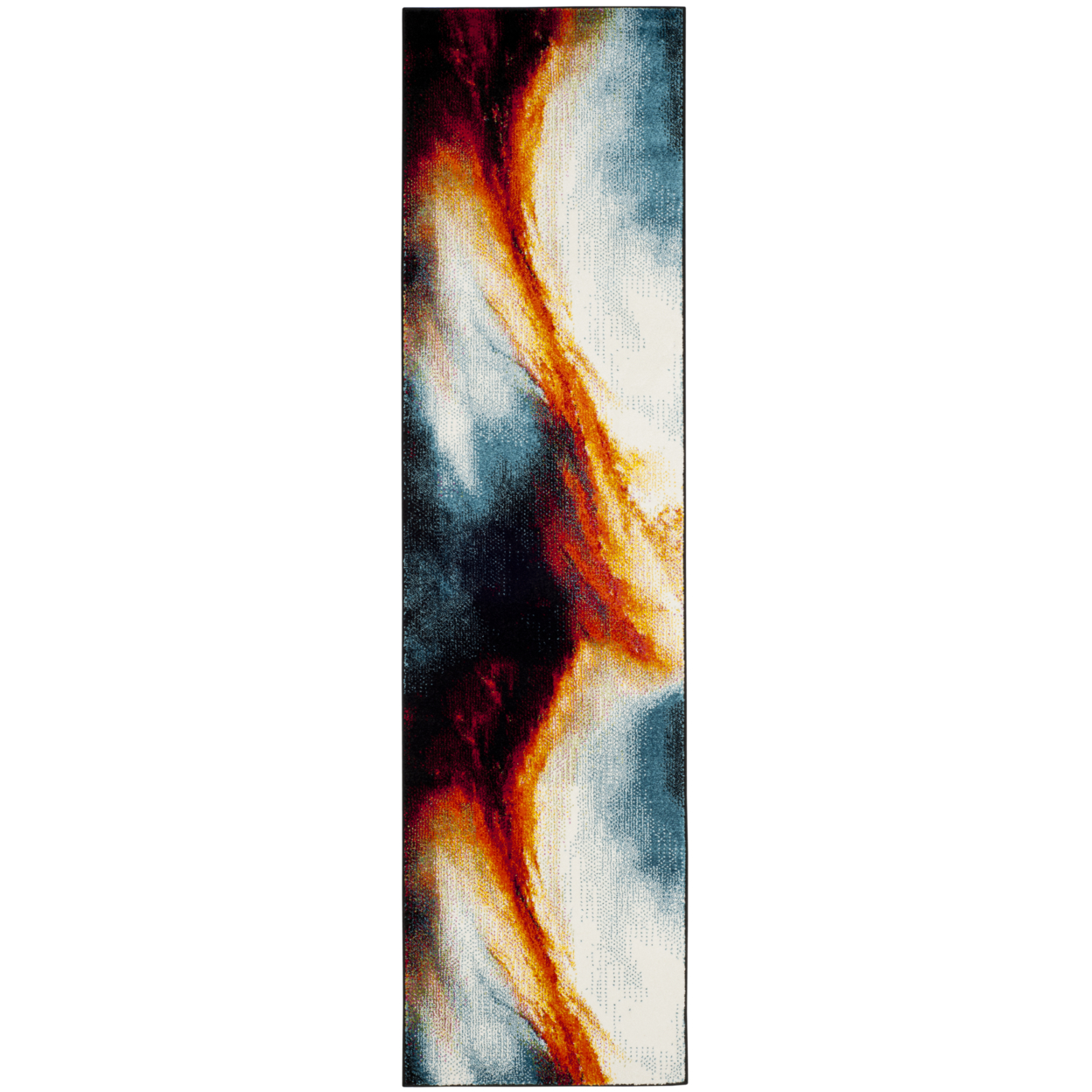 SAFAVIEH Galaxy Collection GAL112D Orange / Multi Rug - 2' 3 X 10'