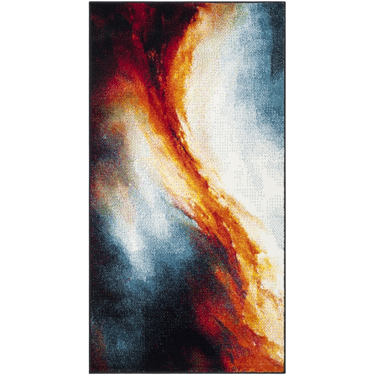 SAFAVIEH Galaxy Collection GAL112D Orange / Multi Rug - 2' 3 X 4'