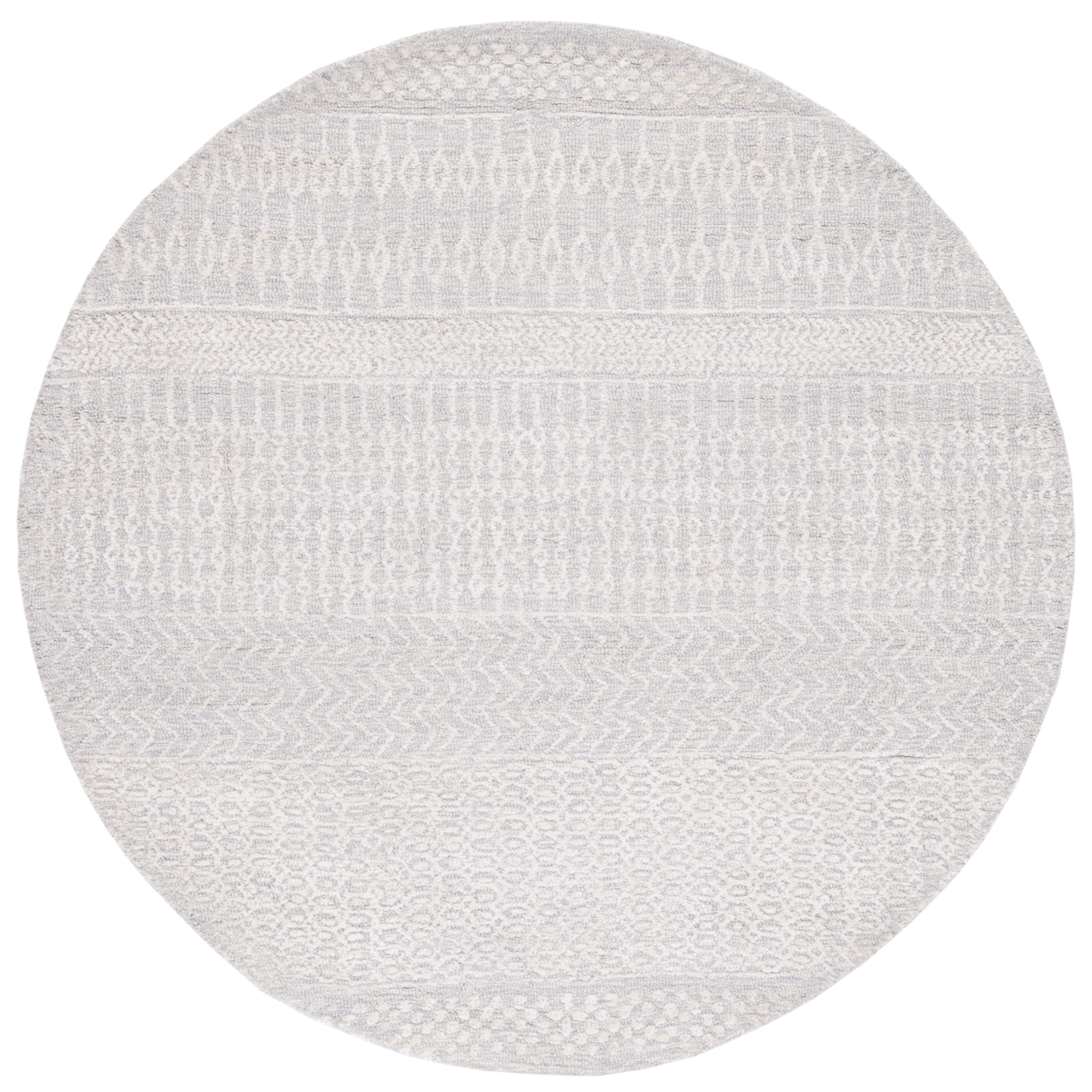 SAFAVIEH Glamour Collection GLM538F Grey / Ivory Rug - 6' Round