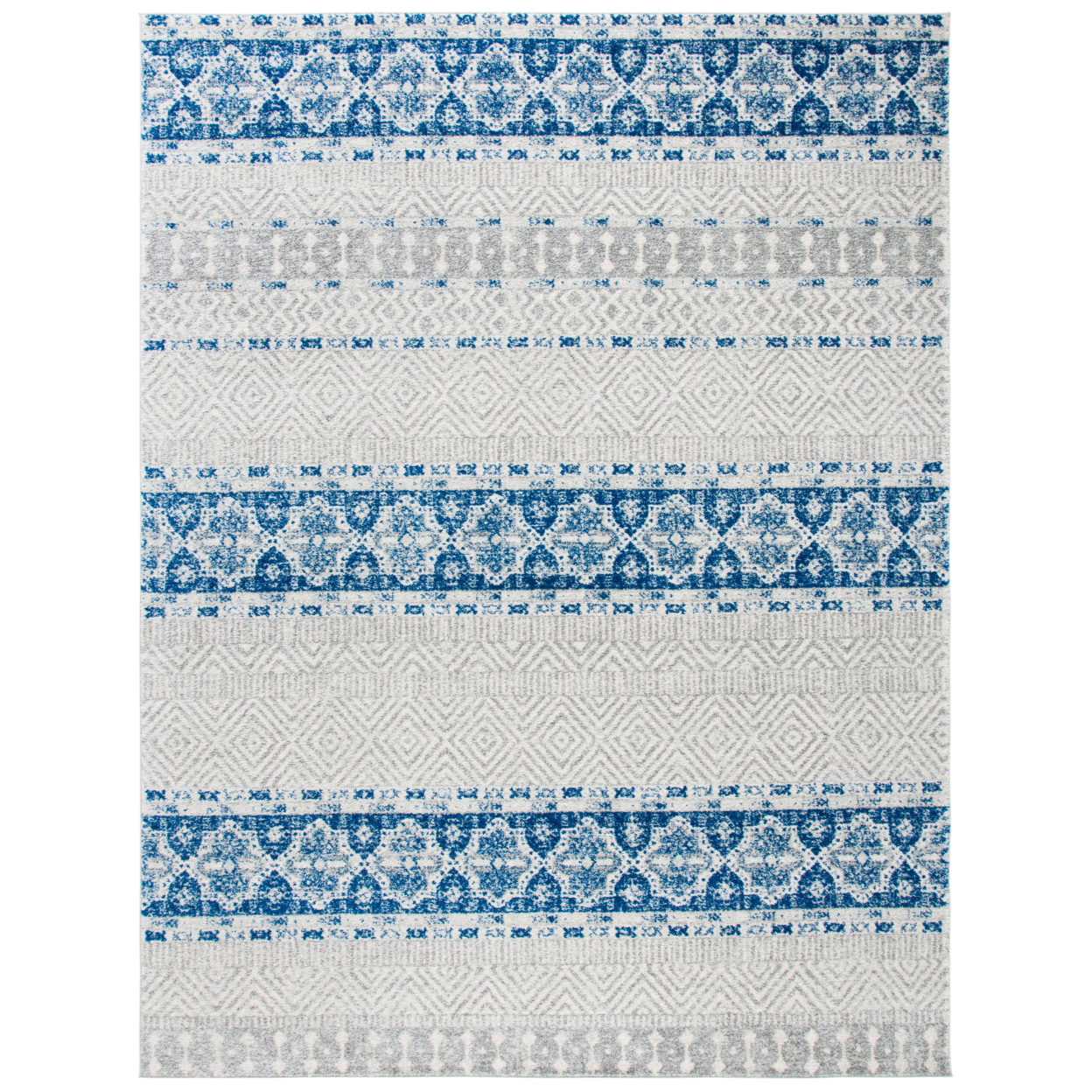 SAFAVIEH Madison Collection MAD797J Silver / Navy Rug - 9 X 12