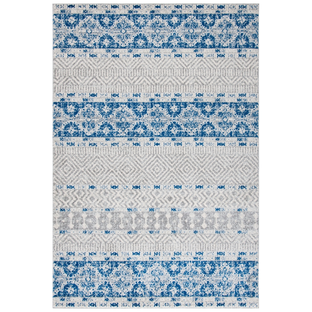 SAFAVIEH Madison Collection MAD797J Silver / Navy Rug - 4 X 6