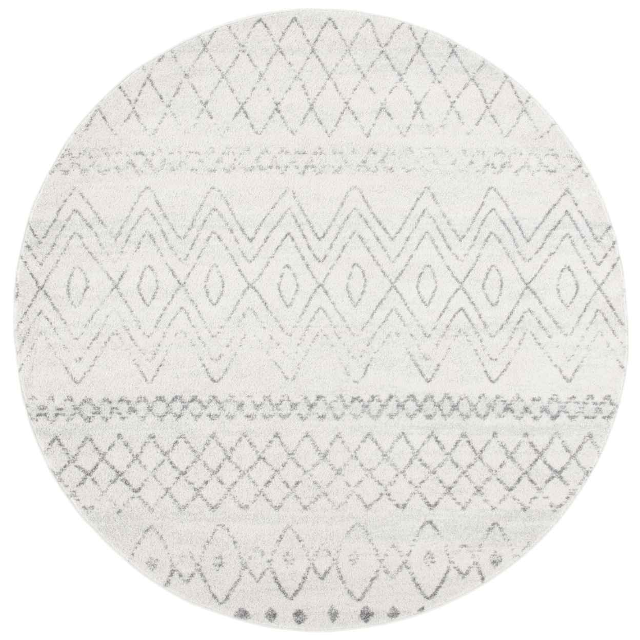 SAFAVIEH Madison Collection MAD798D Ivory / Charcoal Rug - 6-7 X 6-7 Round