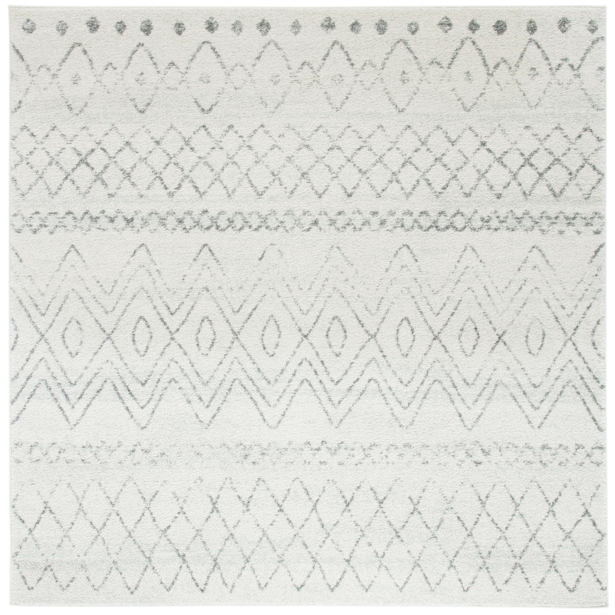 SAFAVIEH Madison Collection MAD798D Ivory / Charcoal Rug - 6-7 X 6-7 Square
